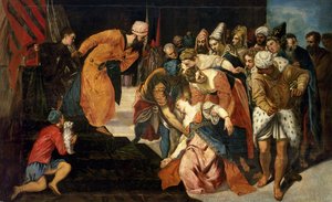 Esther voor Ahasveros, 1548 door Jacopo Robusti Tintoretto